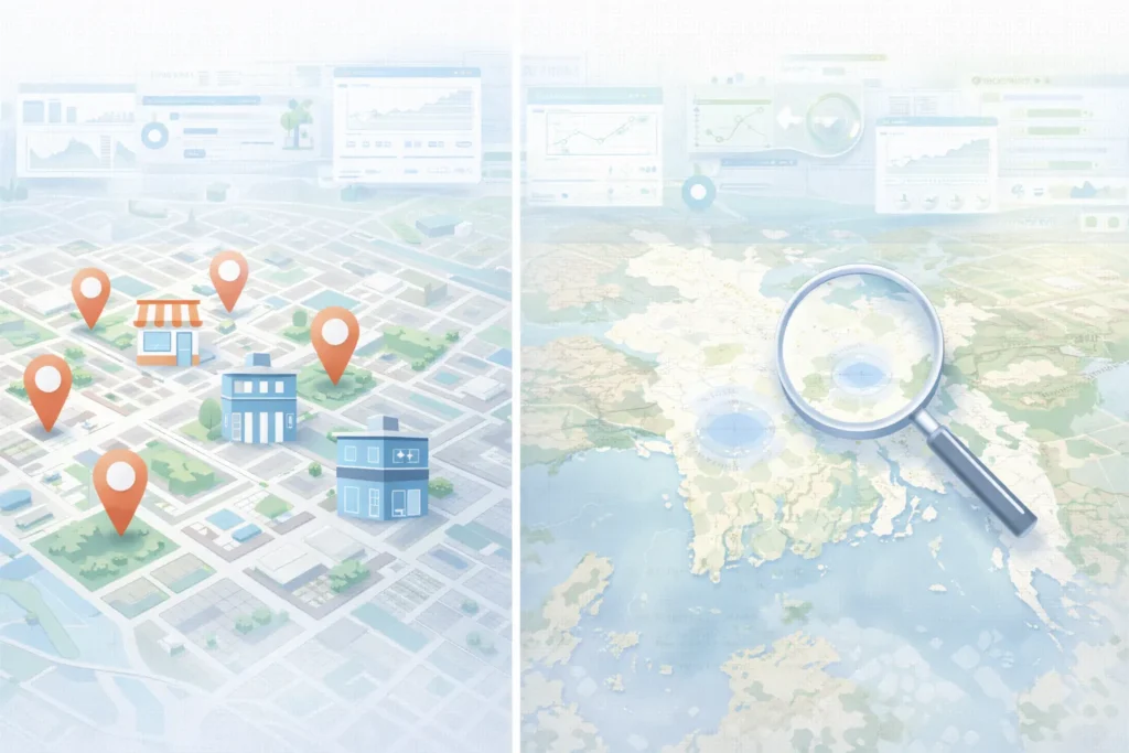 Local SEO vs national SEO comparison for businesses in Bangladesh