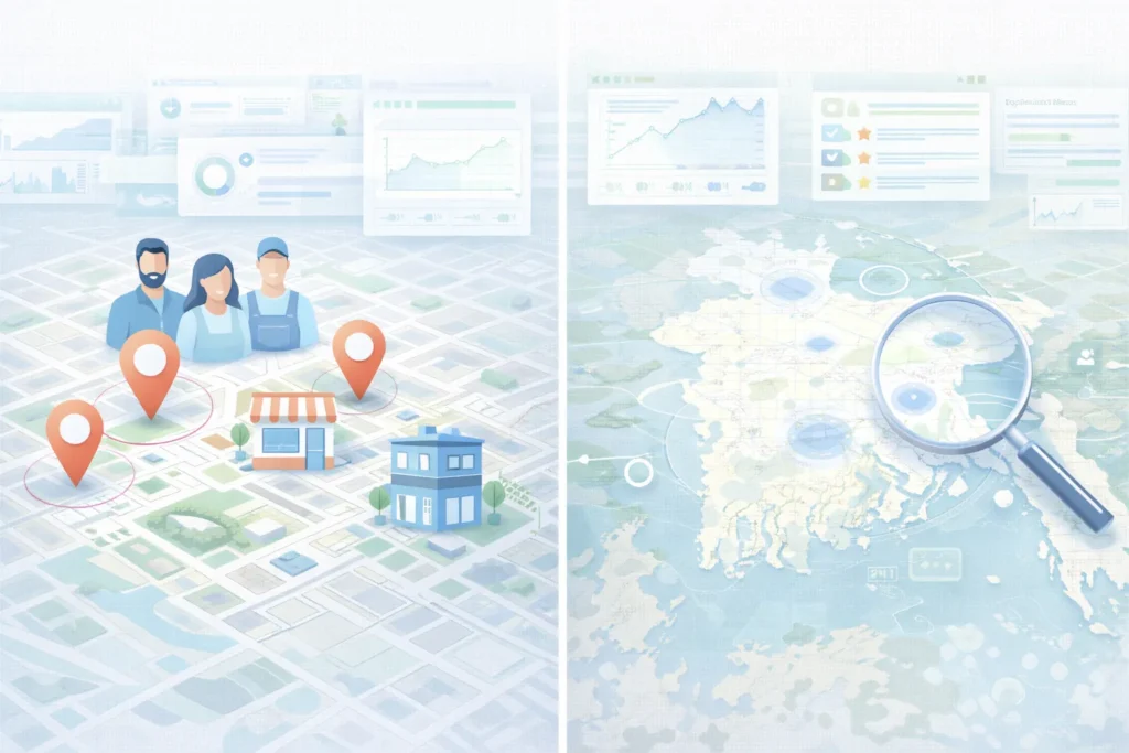 Local SEO vs national SEO comparison for businesses in Bangladesh