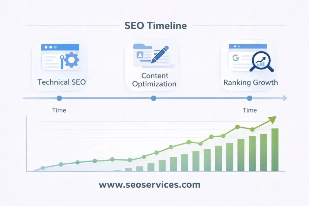 SEO timeline showing how long it takes to see results in Bangladesh