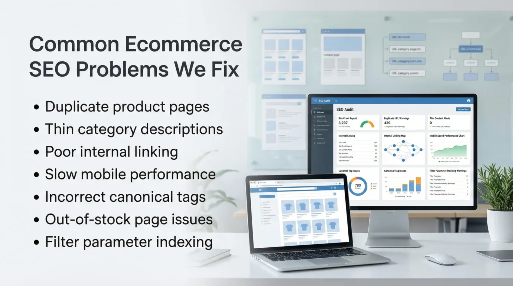 Common Ecommerce SEO Problems We Fix | Ecommerce SEO Agency USA