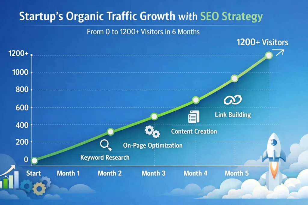 NYC Startup SEO Case Study: 0 to 1200+ Traffic in 6 Months