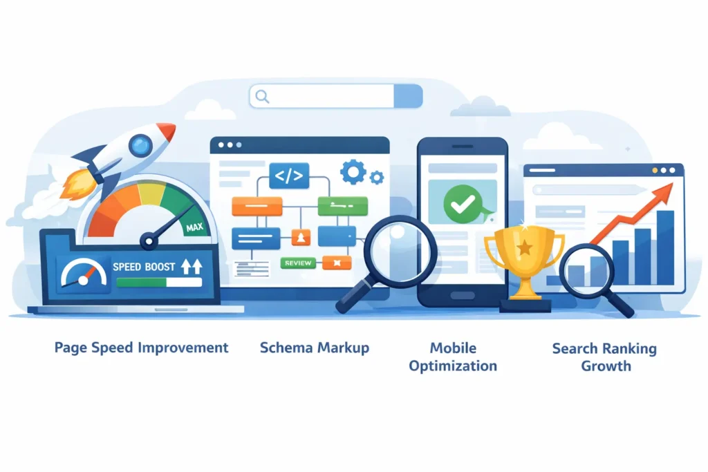 Technical SEO Optimization Illustration