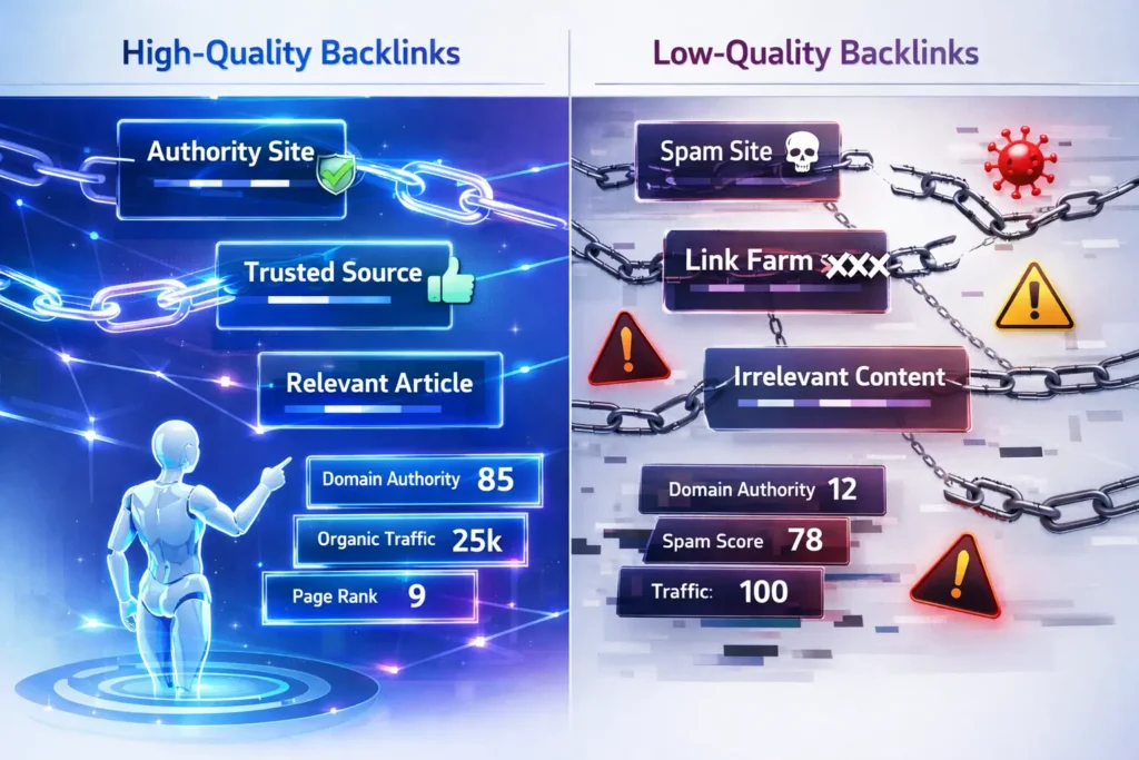 high quality vs low quality backlinks