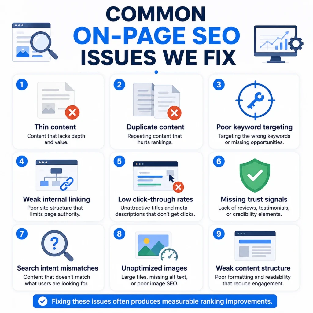 Common On-Page SEO Issues We Fix