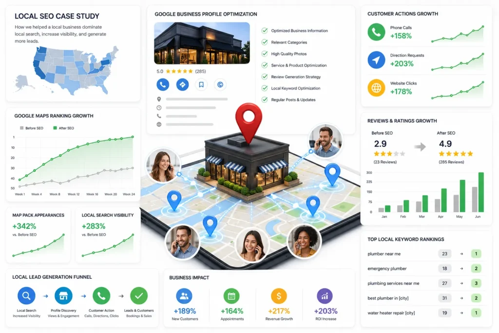 Local SEO Case Study: 542% Increase in Local Leads for a USA Business