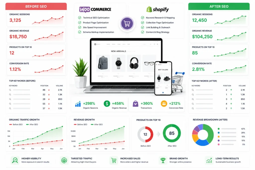 eCommerce SEO Case Study: 824% Organic Revenue Growth for a USA Online Store